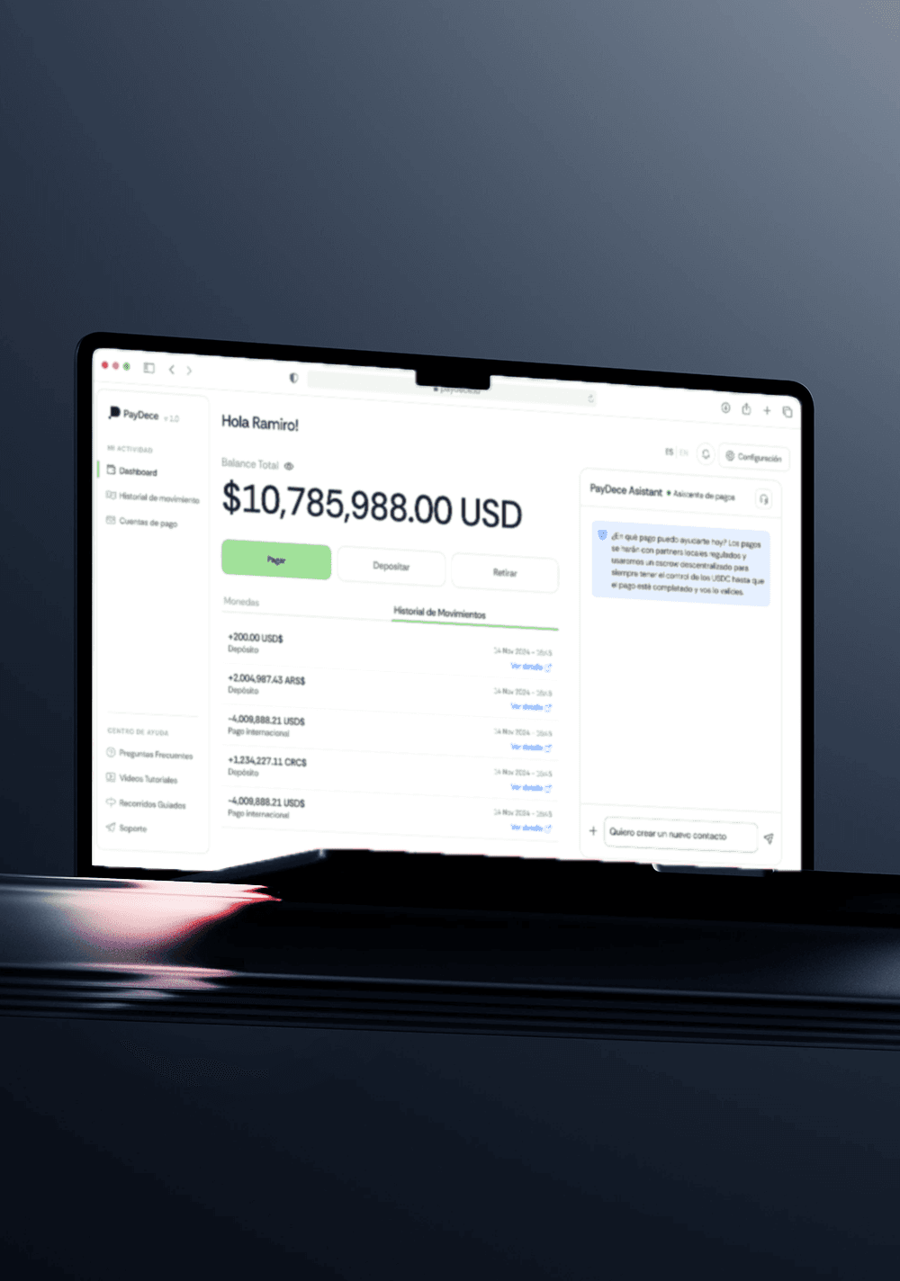 Cargás la operación en Paydece