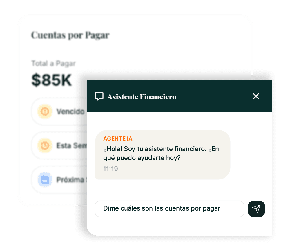 Interface de chat con agente financiero